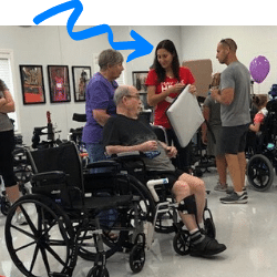 Lisa working with disabled adults at May We Help in Cincinnati, OH.